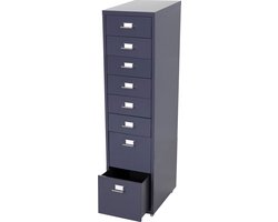 Trolley kast Boston T851, stalen ladekast, 110x28x41cm 8 laden ~ donkergrijs