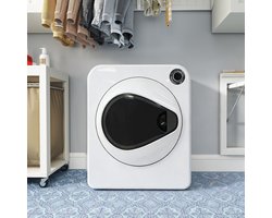 Trommeldroger Wit - Compacte Droger Met PTC Keramische Verwarming - 4 Programma’s (Incl. Koeleerfunctie) - Wandmontage Of Stapelbaar - 3kg Capaciteit - Wit
