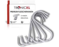 TronicXL 10 stuks slagerhaak Premium S-haken - roestvrij staal - 60 mm x 3 mm - vleeshaak, rookhaak en meer (10 stuks)