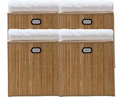 TronicXL 4 stuk Premium Opbergbox – Opvouwbare Opbergkubus – Vliesstof met Bamboe – 31x31x31cm – Geschikt voor IKEA Kallax – Voor Kasten & Planken
