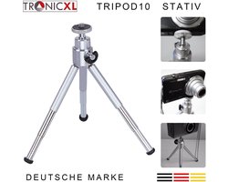 TronicXL Tripod10 Mini 15cm Tafel Statief Professioneel tafel camerastatief, universeel geschikt voor Nikon, Canon, Panasonic, Medion, Samsung, Sony, etc., digitale camera's, action Cam, standaard etc.