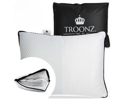 Troonz Hoofdkussen Pocket Pillow Plus 60x70 cm - Ergonomisch Kussen met Pocketveren - Katoen Satijnen Tijk - Zijslaap kussen - Rugslaap Hoofdkussen