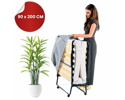 Troonz® Logeerbed One Deluxe 90x200 cm – Vouwbed met Matras - Opklapbed 1 persoons
