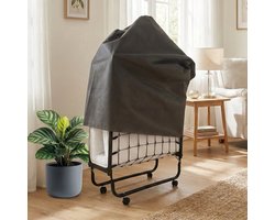 Troonz® Logeerbed Venetia 100x190 cm – Opklapbed 1 persoons - Vouwbed met Matras - Plooibed - Eenpersoonsbed - Met beschermhoes