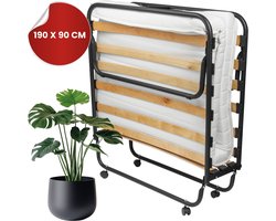 Troonz® Logeerbed Venetia Deluxe 90x190 cm – Vouwbed met Matras - Opklapbed 1 persoons