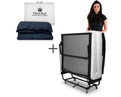 Troonz® Luxe Opklapbed Livorno 90x200 cm – Incl. Dekbed zonder Overtrek Dreamscape Eenpersoons - Luxe Eenpersoons Vouwbed – Spiraalbodem - Logeerbed