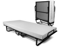 Troonz® Luxe Vouwbed Livorno – Opklapbed - 80x200 - Logeerbed – incl. Koudschuimmatras van 15 cm - Spiraalbodem - Dagelijks Bruikbaar - Eenpersoonsbed