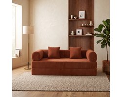 Troonz Slaapbank Comfy 2 Persoons - 3-Zits Zetelbed - Sofa - Bedbank - Bank - Terra