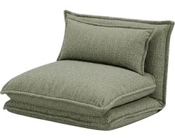 Troonz Slaapstoel Lodi Groen – Inklapbare Slaapbank – Slaapfauteuil 1 Persoon – Verstelbare Rugleuning