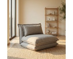 Troonz Slaapstoel Lodi – Inklapbare Slaapbank – Slaapfauteuil 1 Persoon – Verstelbare Rugleuning