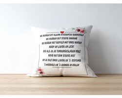 Troostende Knuffelkussen Liefdesgedicht, Bloemenaccent Sofa Kussen, Nederlandse Tekst Sierkussen