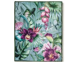 Tropisch Bloemen Plaid 130x160 cm - Polyester - Descanso - Multi Kleuren - 1 Persoons
