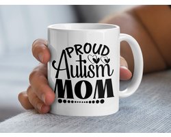 Trotse Autisme Mama Mok, Autisme Bewustzijn, Moederdag Cadeau, Speciale Mama, Hartjes Design, Unieke Koffiemok, Warme Dranken Mok