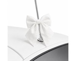 Trouwauto antenne strikjes - 30x stuks - wit - 12 x 13 cm - bruiloft decoratie