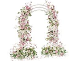 Trovado Ballonnenboog - Bloemenboog - Feestdecoratie - Bruiloft decoratie - 200 cm Breed - 260 cm Hoog - Voor binnen en Buiten - Huwelijk - Verjaardag - Babyshower - Wit - Metaal - Stevig