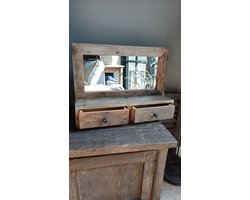 truckwood spiegel met lades robuust landelijk industrieel