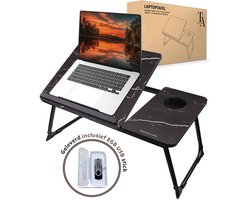 TrueLogic Alpha Bedtafel - Laptoptafel - Laptop standaard - Voor laptops t/m 17 inch - Ontbijttafel - Ontbijt op bed - Geleverd inclusief 8GB USB stick - Ceylon Marble