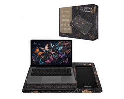 TrueLogic Alpha Laptop standaard - Laptoptafel - Bedtafel - Laptopkussen - Laptopstandaard - Voor laptops t/m 17 inch - Butterfly Dream