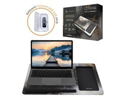 TrueLogic Alpha Laptop standaard - Laptoptafel - Bedtafel - Laptopkussen - Laptopstandaard - Voor laptops t/m 17 inch - Geleverd inclusief 8GB USB stick - Midnight Glow