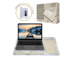 TrueLogic Alpha Laptop standaard - Laptoptafel - Bedtafel - Laptopkussen - Laptopstandaard - Voor laptops t/m 17 inch - Geleverd inclusief 8GB USB stick - Pearly Sands