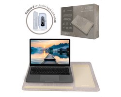 TrueLogic Alpha Laptop standaard - Laptoptafel - Bedtafel - Laptopkussen - Laptopstandaard - Voor laptops t/m 17 inch - Geleverd inclusief 8GB USB stick - Cinnamon Luxe