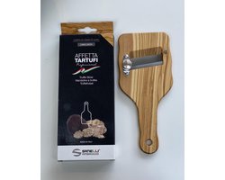 Truffelschaaf van olijfhout – Verstelbaar met RVS mes – Affetta Tartufi – Italiaans