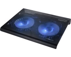 Trust Azul - Laptop Koelstandaard - 2 Ventilatoren - Tot 17,3 inch - Blauwe LED-verlichting - Zwart