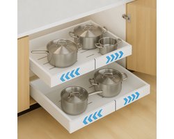 Trust Gearz® - Gootsteenkast Organizer Uitschuifbaar – Keukenkast Organizer Onder Gootsteen - Metalen Opbergrek - Gootsteenkast/Lade Organizer - Keukrenrek – Wit