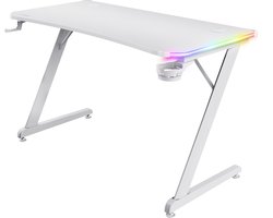 Trust GXT 709W Luminus Gaming Bureau - RGB Verlichting – Bekerhouder – Headset houder - Wit