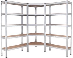 TRUTZHOLM Heavy Duty Rekkensysteem 3-delig - 1x Hoekrek 2x Magazijnrek 180cm - 2625 kg Totale Last Heavy Duty Stellingkast