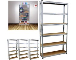 TRUTZHOLM - Insteekbare Rekken 200x100x30 cm - Set van 4 - Zware Rekken - Opbergrek - Kelderrek - Metalen Rek - Garagerek