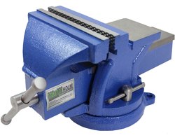 TRUTZHOLM Parallelbankschroef 150mm / 6" - 360° Draaibaar met Aambeeld - Heavy Duty Bankschroef Werkbank Gietijzer
