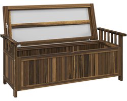 TRUUSK 2-zits Tuinbank Hout - Weerbestendig - Opbergruimte Armleuningen - 240kg Belastbaar - Balkonbank - Voor Balkon Terras -