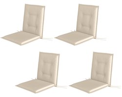 TRUUSK 4-delige Set Zitkussens 108 x 50 x 5 cm - Met Banden - Voor Tuinmeubelen - Beige - Outdoor en Indoor Gebruik
