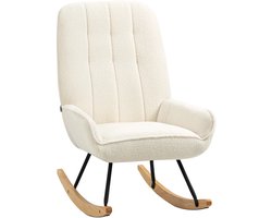 TRUUSK Comfortabele Schommelstoel met Sherpa-vlies - Voor Slaapkamer & Kinderkamer - Tot 150 kg - 63x95x97 cm