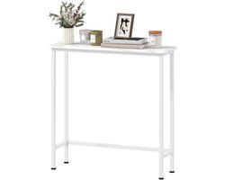 TRUUSK Console Tafel - Gangtafel 75 x 24 x 76 cm - Verstelbare Voetkussentjes - Kantelbeveiliging - Compact - Wit