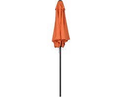 TRUUSK Draaibare Parasol Ø196 cm - Met Knikfunctie - Zeshoekig - Windbestendig - Stabiel - Voor Strand, Balkon en Tuin - Oranje