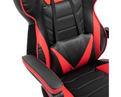 TRUUSK Ergonomische Bureaustoel Gamestoel - Met Intrekbare Voetensteun - Verstelbare Rugleuning - Schuim+PU-leer+metaal -