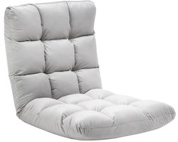 TRUUSK Floor Chair 3-in-1 Opvouwbare Vloerstoel - Rugleuning 13 Posities Verstelbaar - Opklapbaar Ligbed Zitkussen - Grijs