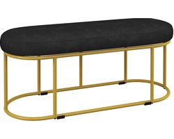 TRUUSK Gestoffeerde Bank met Fluwelen Look - Zitbank, Bedbank en Make-up Bank - Gangbank voor Woonkamer - Staal - Blauw - Tot 200