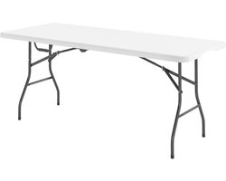 TRUUSK Klaptafel voor de Tuin 180 x 74 cm - Weerbestendig - Buffettafel met Draaghandvat - Voor Tuin, Terras en Balkon - Wit