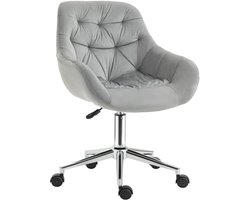 TRUUSK Kleine Bureaustoel - Hoogte Verstelbaar - Fluweelachtige Uitstraling - Ergonomisch - Tot 120 kg - Grijs
