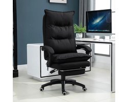 TRUUSK Massage Bureaustoel - Directiestoel Met Massagefunctie - Gamestoel - Hoogte Verstelbaar - Ergonomisch - Draaistoel - Zwart