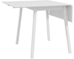 TRUUSK Opklapbare Eettafel - Voor 2-4 Personen - Van Hout - Voor Kleine Ruimtes - 110 x 86 x 75 cm - Wit