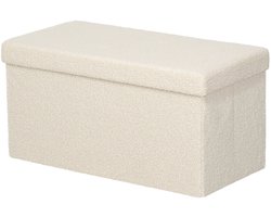 TRUUSK Opvouwbare Zitbank met Opbergruimte - Gestoffeerd met Fluwelen Look - Voor Hal, Slaapkamer, Woonkamer - 76 x 38 x 38 cm -