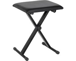 TRUUSK Pianokruk Pianobank Pianobank Cosmetische Kruk In Hoogte Verstelbaar Opvouwbaar Metaal Kunstleer Schuim Zwart 39 X 29 X 37-47 Cm