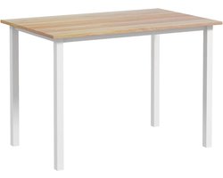 TRUUSK Uitklapbare Eettafel voor 6 Personen - Keukentafel in Bruin en Wit - Ruimtebesparend - Stijlvol Design