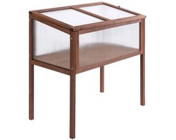 TRUUSK Verhoogd Bed Van Hout - Koude Frame - Kweektafel - Kruidenbed - Plantenbak - Voor Tuin, Balkon en Terras - Bruin