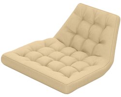 TRUUSK Zitkussen 120x100 cm - Met Rugleuning - 8 cm Dik - Waterafstotend - Voor Schommelstoelen en Hangmanden - Beige