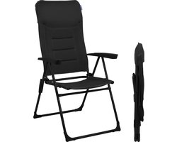 TRVLMORE Campingstoel - 7 standen - Comfortabele Kampeerstoel - 110 kg draagvermogen - Ligstand - Inklapbare stoel - Klapstoel - Zwart